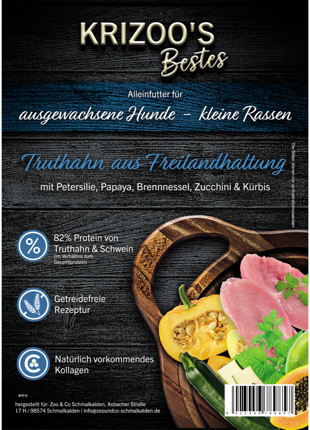 Krizoo's Bestes -Truthahn aus Freilandhaltung - adult für kleine Rassen