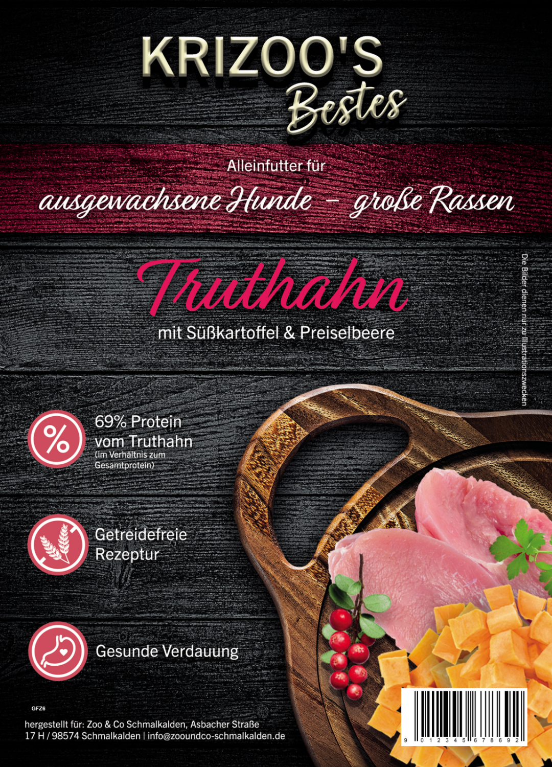 Krizoo's Bestes -Truthahn - adult für große Rassen