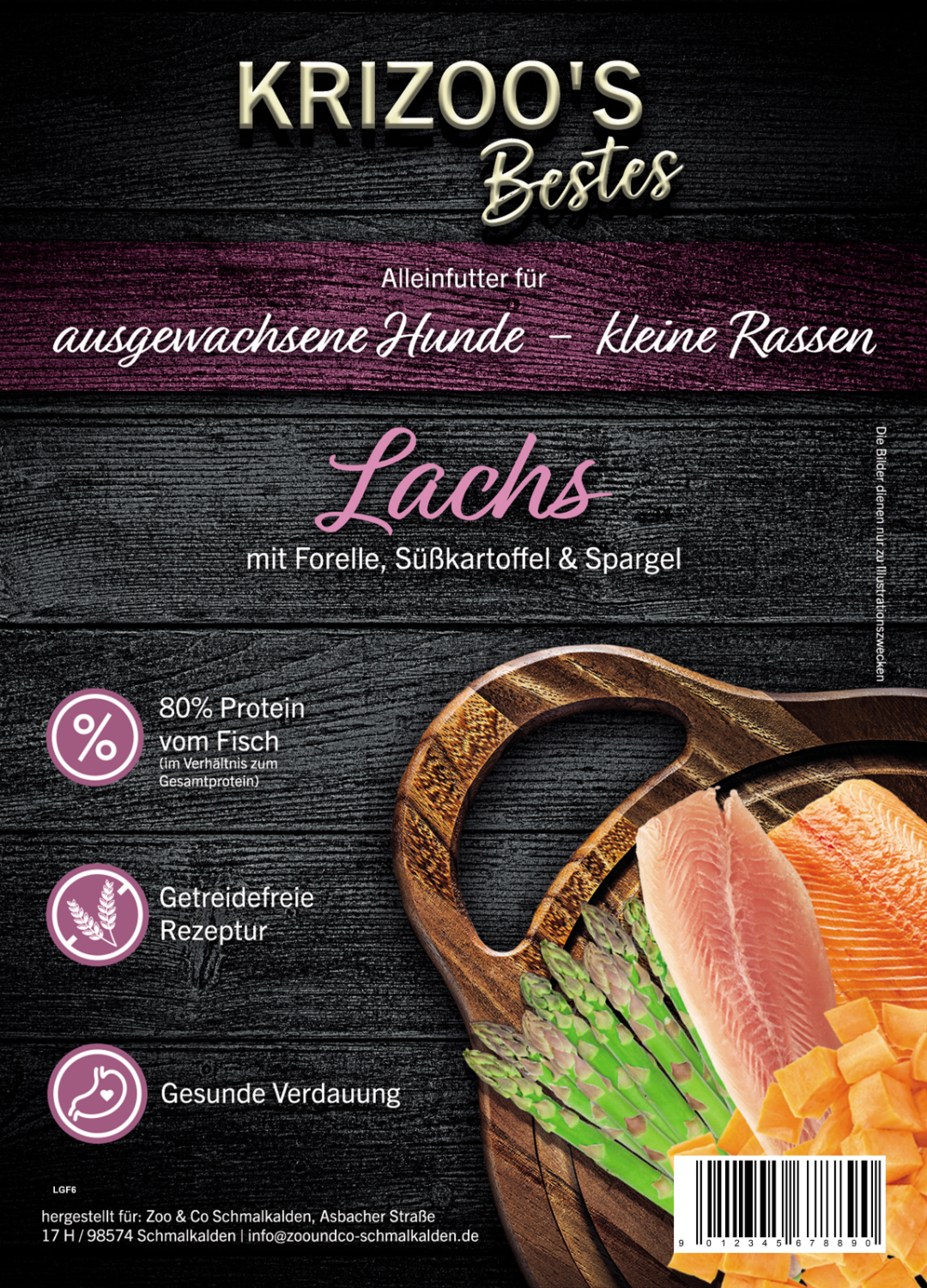 Krizoo's Bestes -Lachs - adult für kleine Rassen